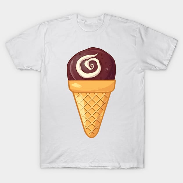 CHOCOLATE  ICE CREAM - THE SWEET FOOD COLLECTION - FUNNY JUNK FOOD  ICE CREAM DESIGNS T-Shirt by iskybibblle